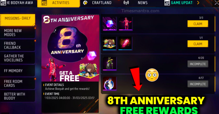 Free Fire 8th Anniversary